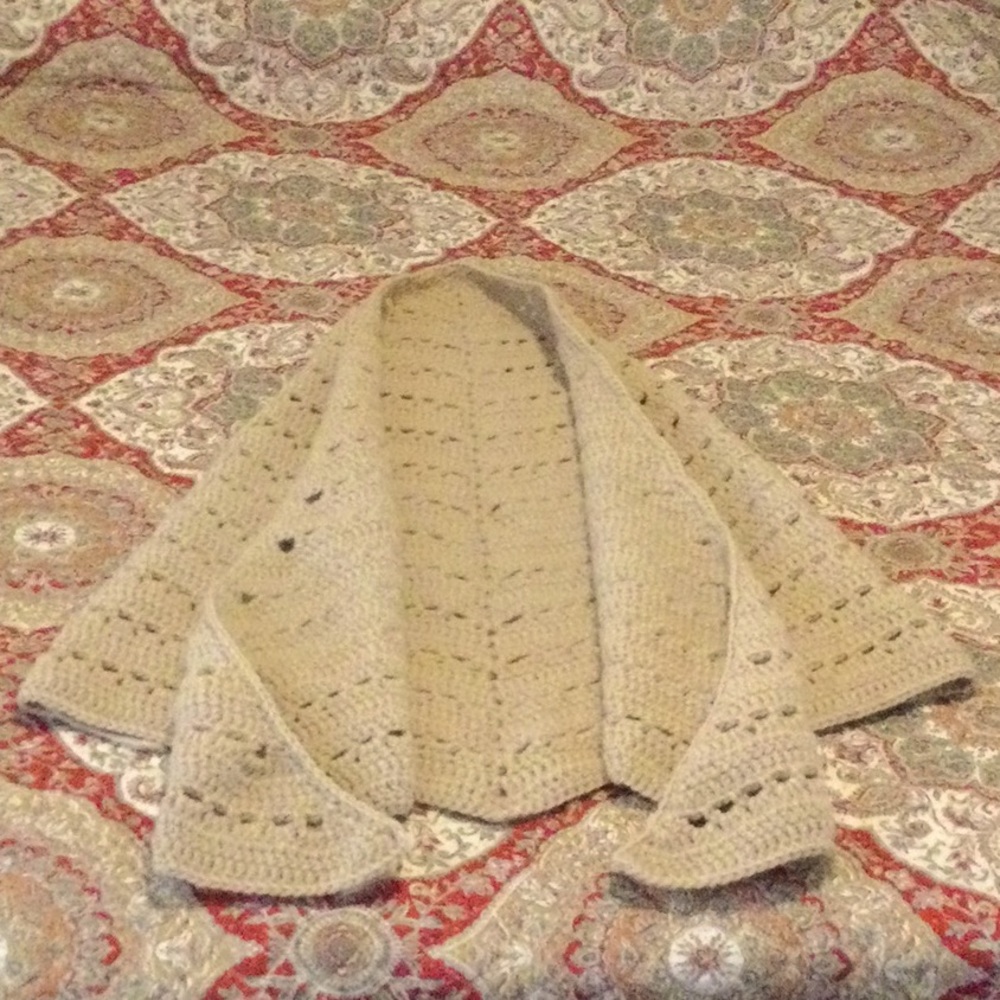 Hand Crocheted Tan Shawl